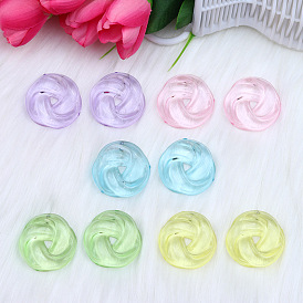 Sweet and Simple Cookie-shaped Earrings - Jelly-colored Transparent Ear Studs, Fashionable and Sweet.