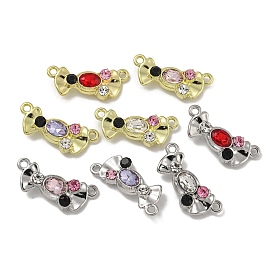 Rack Plating Alloy Rhinestone Pendants, Lead Free & Cadmium Free & Nickel Free, Candy Charms, Mixed Color