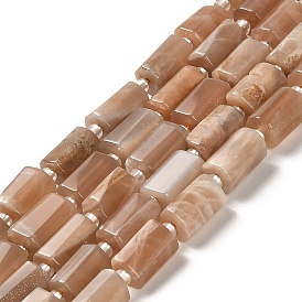 Sunstone naturelle perles brins, avec des perles de rocaille, facette, colonne