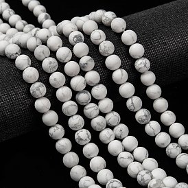 Natürliche Howlith Perlen Stränge, matt, Runde