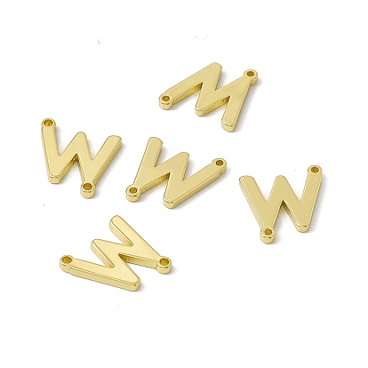 Rack Plating Brass Connector Charms, Real 18K Gold Plated, Long-Lasting Plated, Cadmium Free & Nickel Free & Lead Free, Letter Links