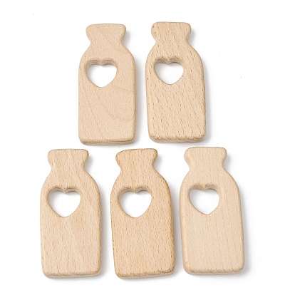 Соединительные кольца из натурального бука, деревянные кольца макраме, сердце бутылки