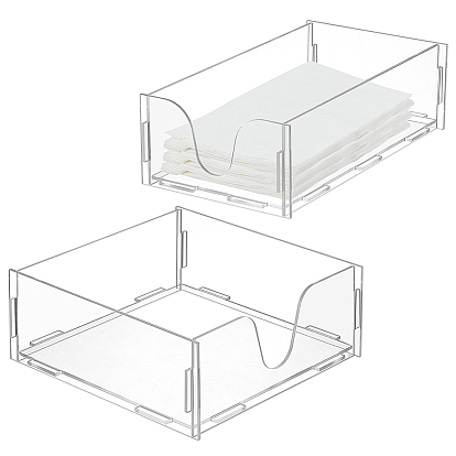 2 наборы 2 стили собранные акриловые подставки для салфеток, прямоугольник квадрат