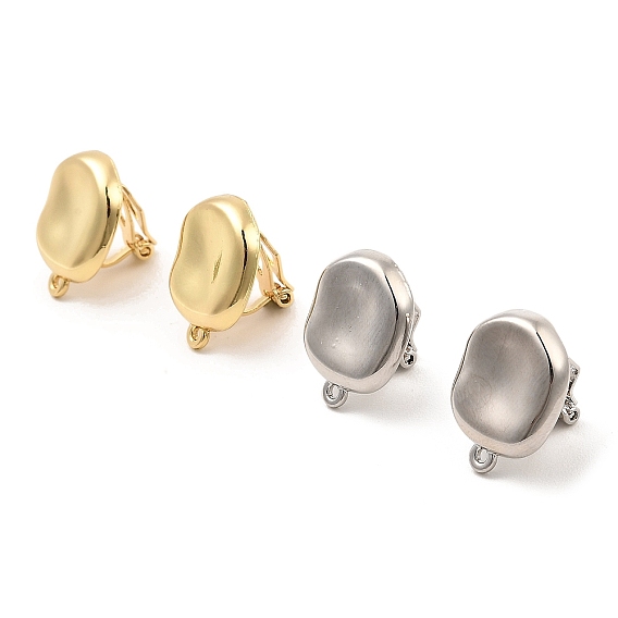 Серьги-клипсы из сплава, с горизонтальными петлями, для не проколотых ушей, Twist плоские круглые