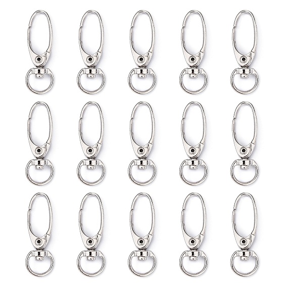 Железа поворотные карабины застежками, ювелирная фурнитура, 13.5x37 мм, отверстие : 10x5 мм