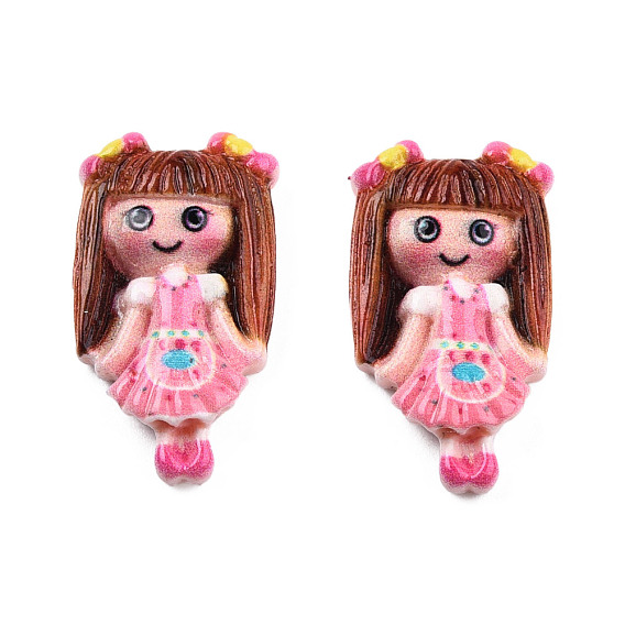 Cabuchones de resina opacos, chica