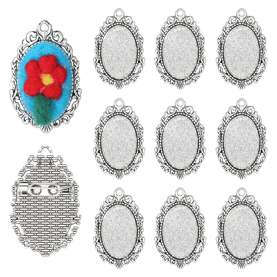 10шт. фурнитура для броши из сплава, овальные