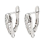 SHEGRACE Brass Hoop Earring Findings, with Loop, Cadmium Free & Lead Free & Nickel Free