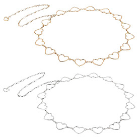 2 шт 2 стиль сплава сердце поясные цепи, цепной ремень для женщин