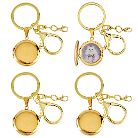 4 pièces 316 décorations de pendentif médaillon en acier inoxydable, avec fermoirs en alliage en forme de pince de homard