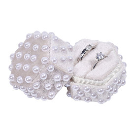 Бархатные коробочки для парных колец, с имитацией жемчуга, шестиугольник