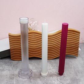 Transparent Plastic Candle Molds, for Candle Making Tools, Column Shape