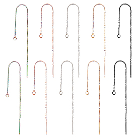 10 пары 5 цвета 304 фурнитура для сережек-гвоздиков из нержавеющей стали, ушная нить с петлями