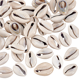 43шт. натуральные бусины из ракушек каури, бусины без отверстий , Отлично подходит для изготовления изделий из ракушек., искусство ракушек