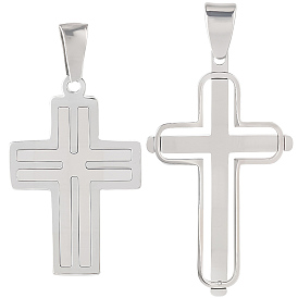2 шт 2 стили 304 подвески из нержавеющей стали, крест прелести