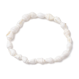 Natural Trumpet Shell Beads Stretch Bracelets