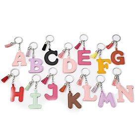 Imitation Leather Keychains, Bag Purse Decorations, Alphabet