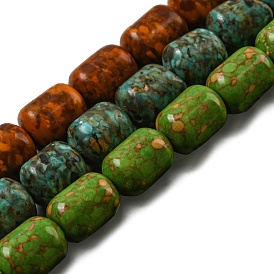Dyed Synthetic Turquoise Beads Strands, Column
