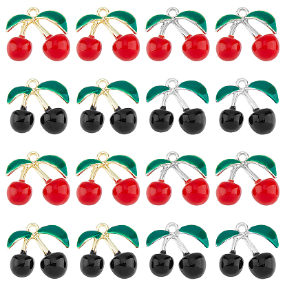16шт 4 стили подвески из эмалированного сплава с покрытием, черри прелести
