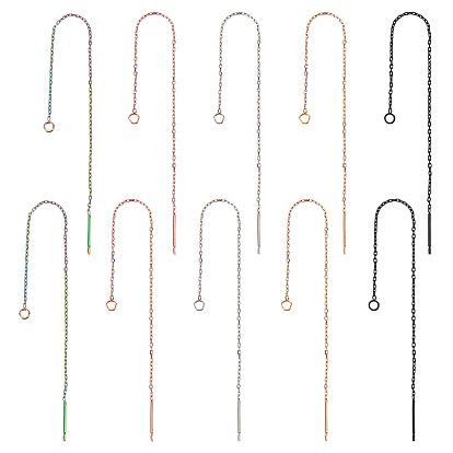 10 пары 5 цвета 304 фурнитура для сережек-гвоздиков из нержавеющей стали, ушная нить с петлями