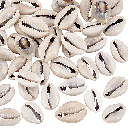 43шт. натуральные бусины из ракушек каури, бусины без отверстий , Отлично подходит для изготовления изделий из ракушек., искусство ракушек