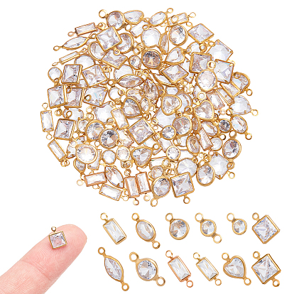 120 шт. 12 стили латунные прозрачные подвески с разъемом из кубического циркония