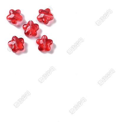 30pcs perles de verre peintes à la cuisson, étoiles