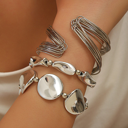 Набор из тянущихся браслетов и манжет из железа и пластика CCB для женщин