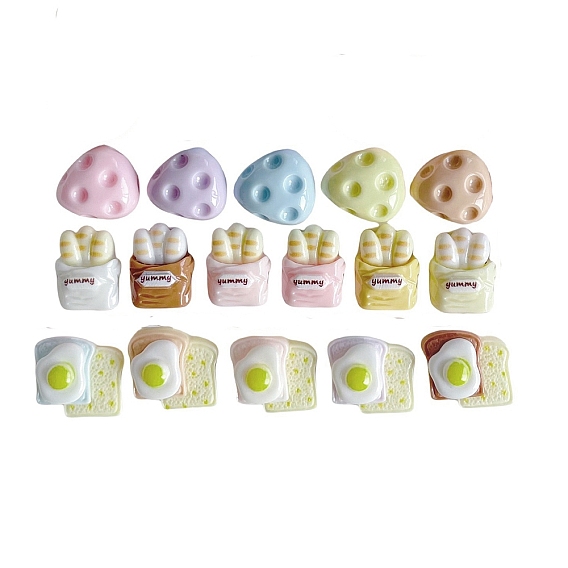 Непрозрачные кабошоны из смолы, имитация еды