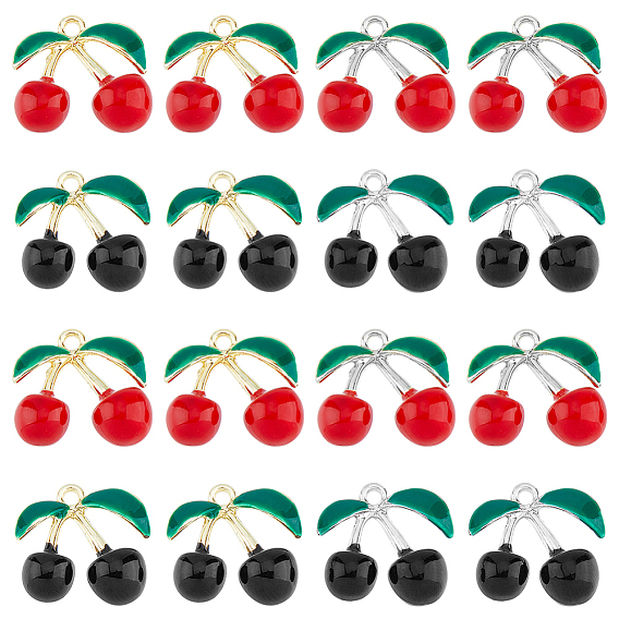 16шт 4 стили подвески из эмалированного сплава с покрытием, черри прелести