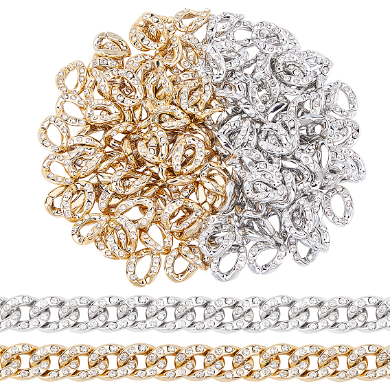 140шт 2 цвета ccb пластиковые соединительные кольца, разъемы для быстрой связи, с кристально горный хрусталь, для изготовления ювелирных крестиков, твист