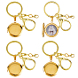 4Pcs 316 Stainless Steel Locket Pendant Decorations, with Alloy Lobster Claw Claps