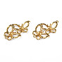 Brass Link Peg Bails, for Half Drilled Bead, Nickel Free, Butterfly