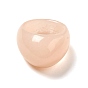 Natural Pink Aventurine Wide Dome Band Ring, Gemstone Jewelry for Women