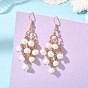 Boucles d'oreilles chandelier en acier inoxydable et perles de culture d'eau douce naturelles pour femmes