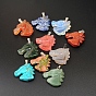 Природные и синтетические Gemstone подвески, с латунной фурнитурой платинового цвета, голова лошади