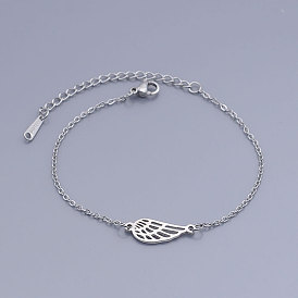 201 из нержавеющей стали ссылка браслеты, с карабин-лобстерами , крыло