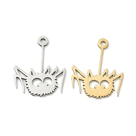 201 подвески из нержавеющей стали, пушистые паучьи брелоки