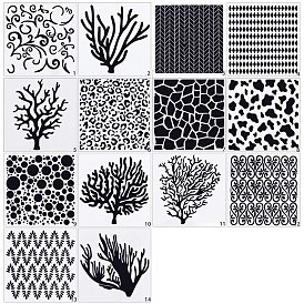 Plastic Painting Stencils, Drawing Template, For DIY Scrapbooking, Mixed Pattern