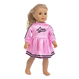 Word Love Pattern Summer Cloth Doll Sports Style Dress, Doll Clothes Outfits, for 18 inch Girl Doll Dressing Accessories
