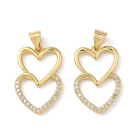 Латунные микро проложить кубического циркония подвески, без кадмия и без свинца, сердце