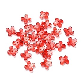 Handmade Lampwork Bead Caps, 4-Petal Flower