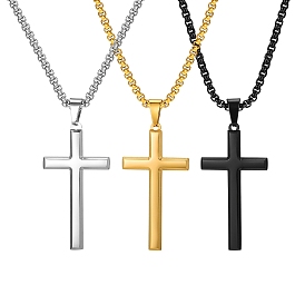 Мужская цепочка-крест из нержавеющей стали с подвеской