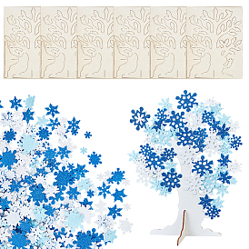 Праздничные наборы для самостоятельного оформления, включая наклейку из пеноматериала eva со снежинкой на рождественскую тематику и незавершенное деревянное дерево 3d