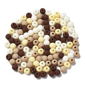 Perles acryliques opaques givrées, ronde