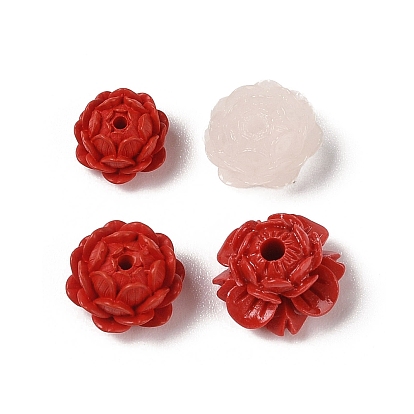 Synthetic Coral Beads, Dyed, Flower
