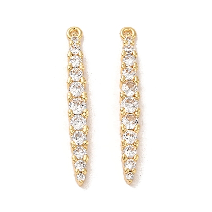 Латунные микропаве прозрачные подвески с фианитом, без кадмия, без никеля и без свинца, бар