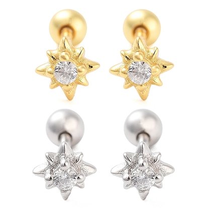 925 серьги-хрящи из стерлингового серебра с микропаве из кубического циркония для женщин, звезда