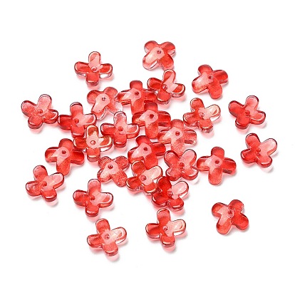 Handmade Lampwork Bead Caps, 4-Petal Flower