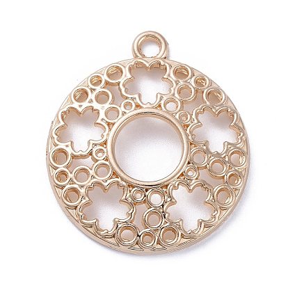 Подвески на лицевой панели из сплава цинка, для diy уф смолы, эпоксидная смола, Прессованные цветочные украшения, плоские круглые с цветком